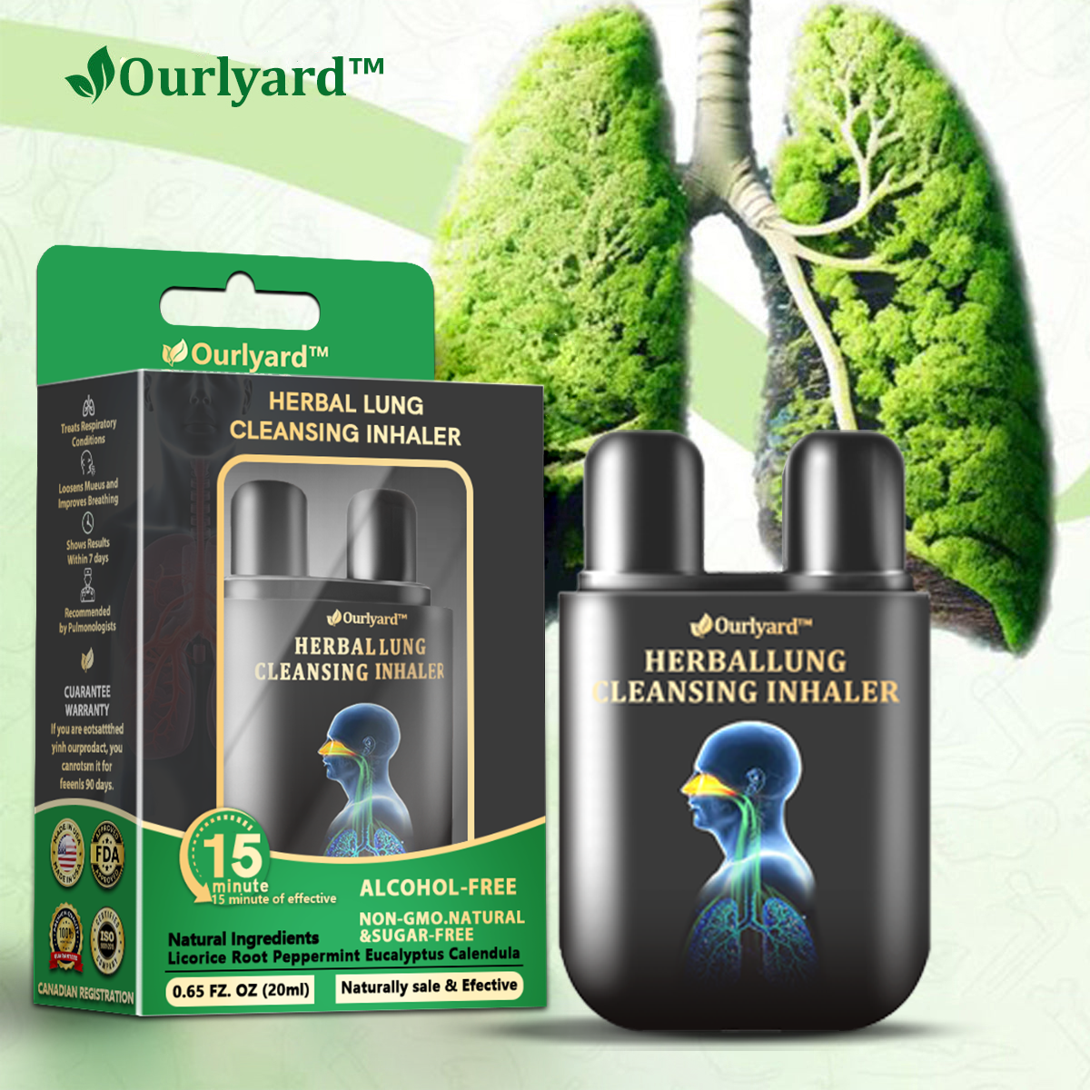 🦙✅Official Store|Ourlyard™ Herbal Lung Cleansing Inhaler(💝 Cough, wheezing, shortness of breath, sputum, stuffy nose, bronchitis, bronchitis, allergy symptoms, lung discomfort💝)