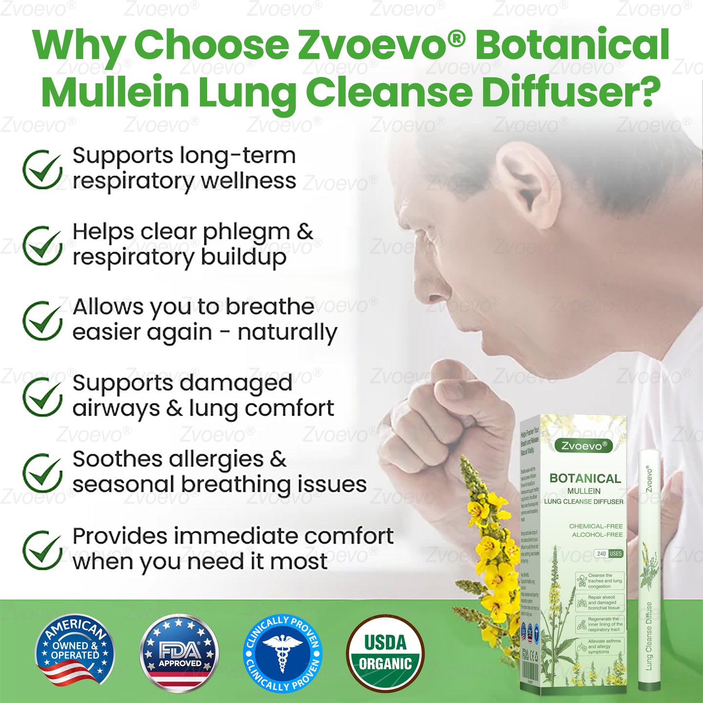 💗✅𝐔𝐒 𝐎𝐰𝐧𝐞𝐝 𝐚𝐧𝐝 𝐎𝐩𝐞𝐫𝐚𝐭𝐞𝐝：𝐙𝐯𝐨𝐞𝐯𝐨® 𝐁𝐨𝐭𝐚𝐧𝐢𝐜𝐚𝐥 𝐌𝐮𝐥𝐥𝐞𝐢𝐧 𝐋𝐮𝐧𝐠 𝐂𝐥𝐞𝐚𝐧𝐬𝐞 𝐃𝐢𝐟𝐟𝐮𝐬𝐞𝐫(🫁Cough, wheezing, shortness of breath, sputum, stuffy nose, bronchitis, bronchitis, allergy symptoms, lung discomfort💝)