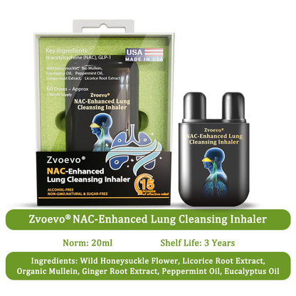 ✅Official Store|Zvoevo® NAC-Enhanced Lung Cleansing Inhaler(🫁Sinusitis,cough, wheezing, shortness of breath, sputum, stuffy nose, bronchitis, allergy symptoms, lung discomfort🫁)